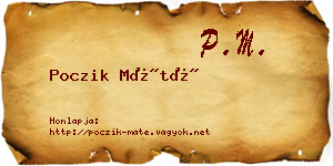 Poczik Máté névjegykártya