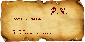 Poczik Máté névjegykártya